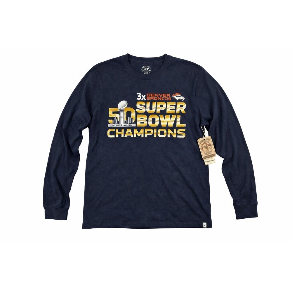NWT 47 Brand Denver Broncos Super Bowl 50 Champions Long Sleeve T-Shirt Medium